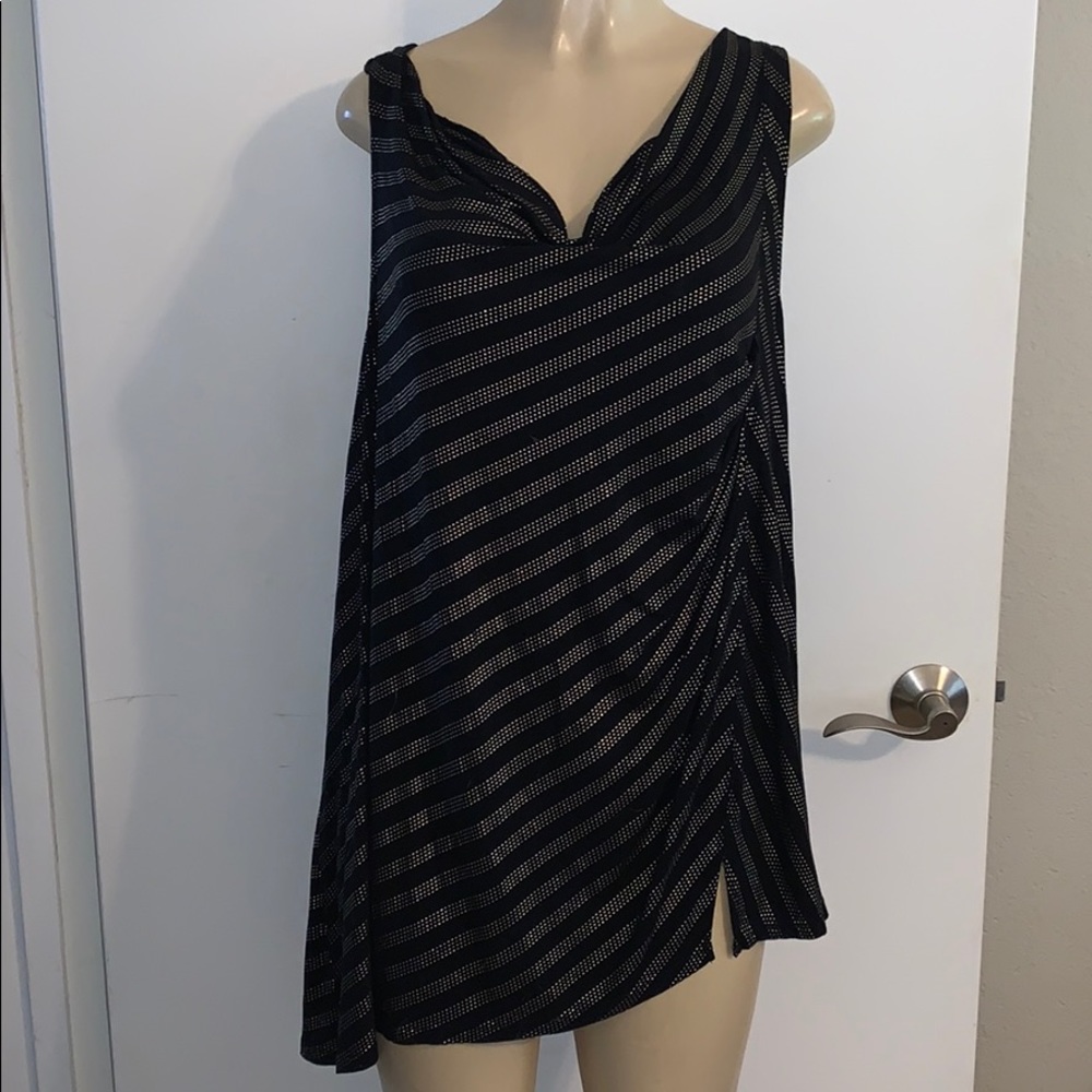 Black and gold embellished tank